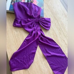 Anthropologie Purple Strapless Top with Bow